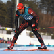 Pita Taufatofua crosses the finish line in the 15 kilometer cross-country freestyle. (Photo: Matthias Hangst/Getty Images(